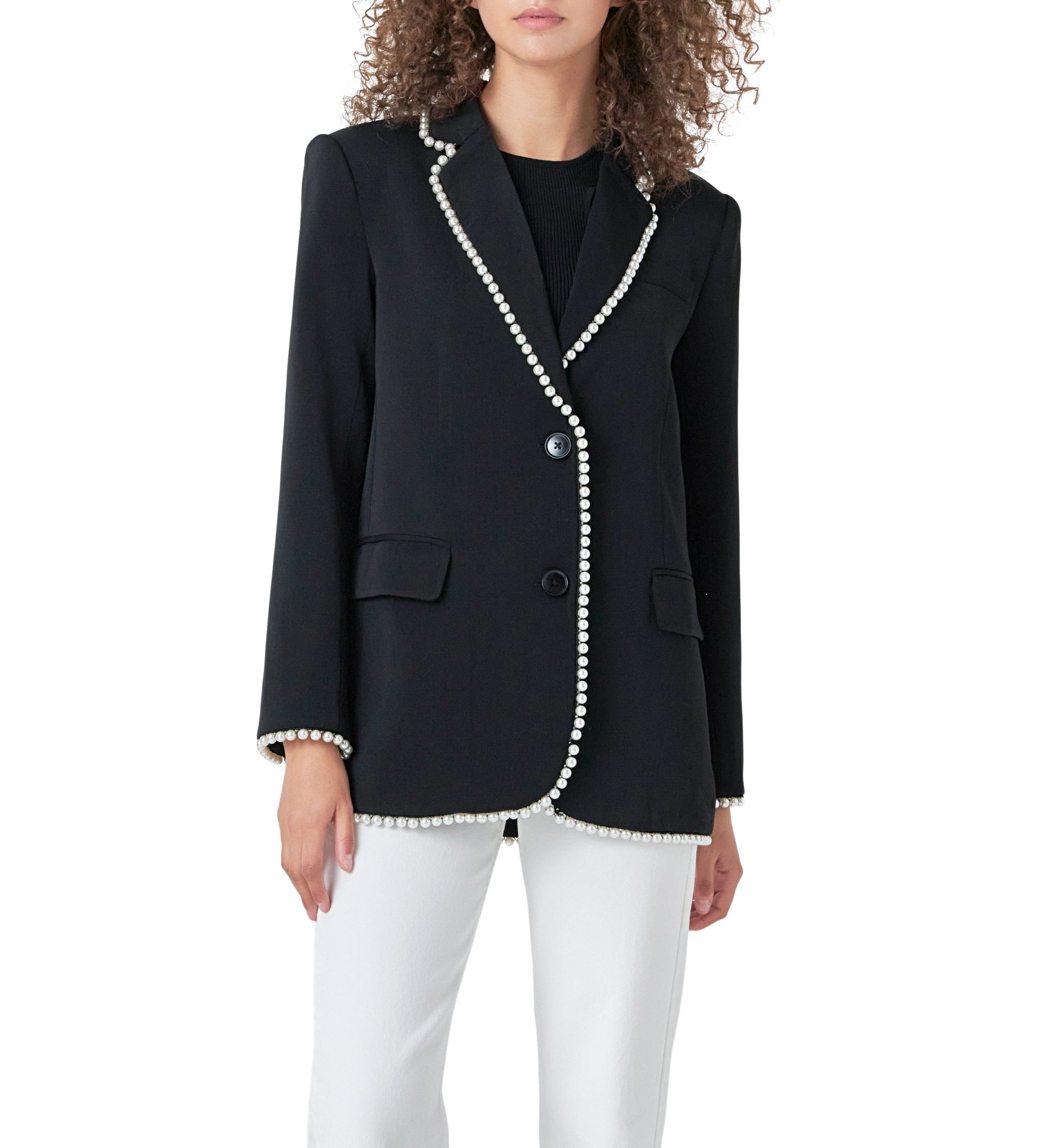 Pearl-Trimmed Blazer