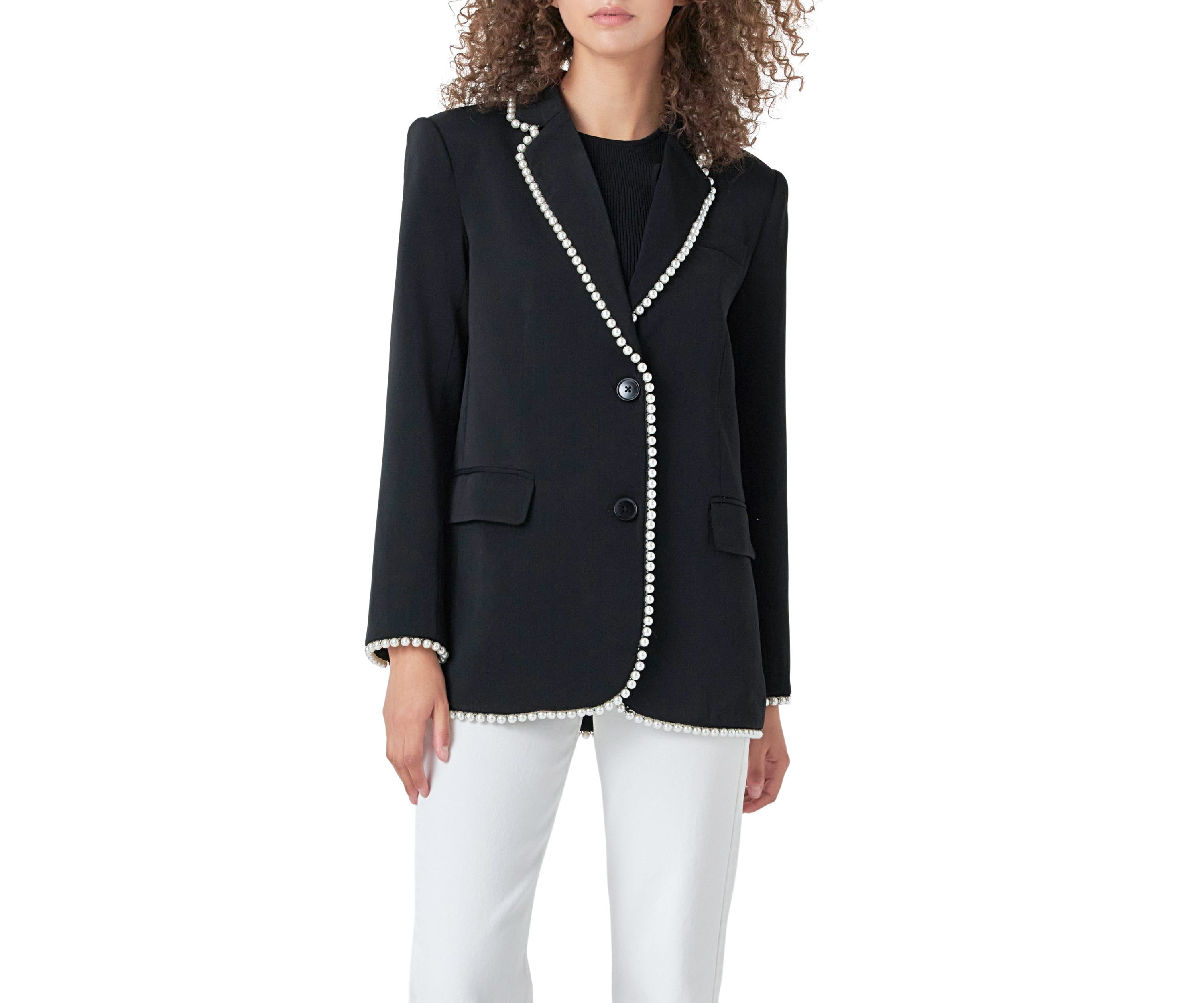 Pearl-Trimmed Blazer