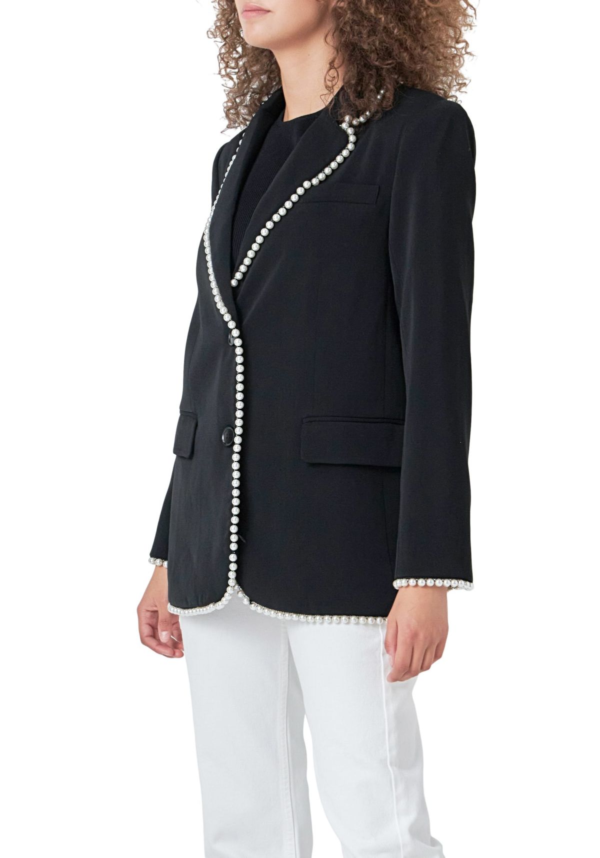 Pearl-Trimmed Blazer
