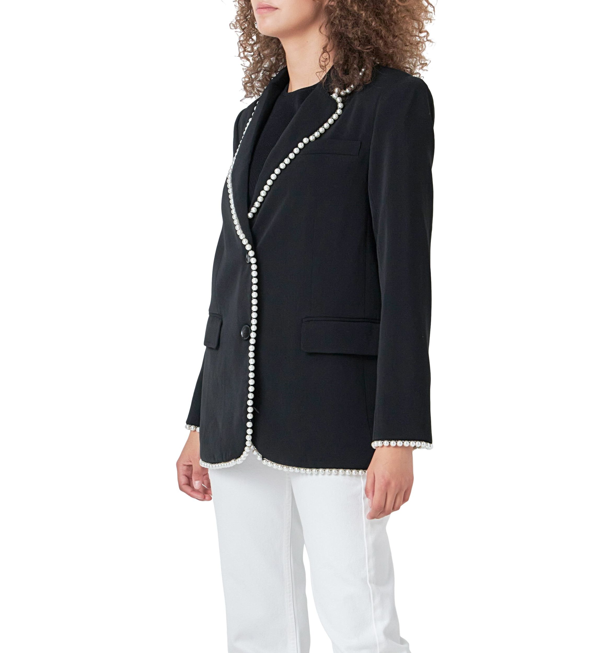 Pearl-Trimmed Blazer