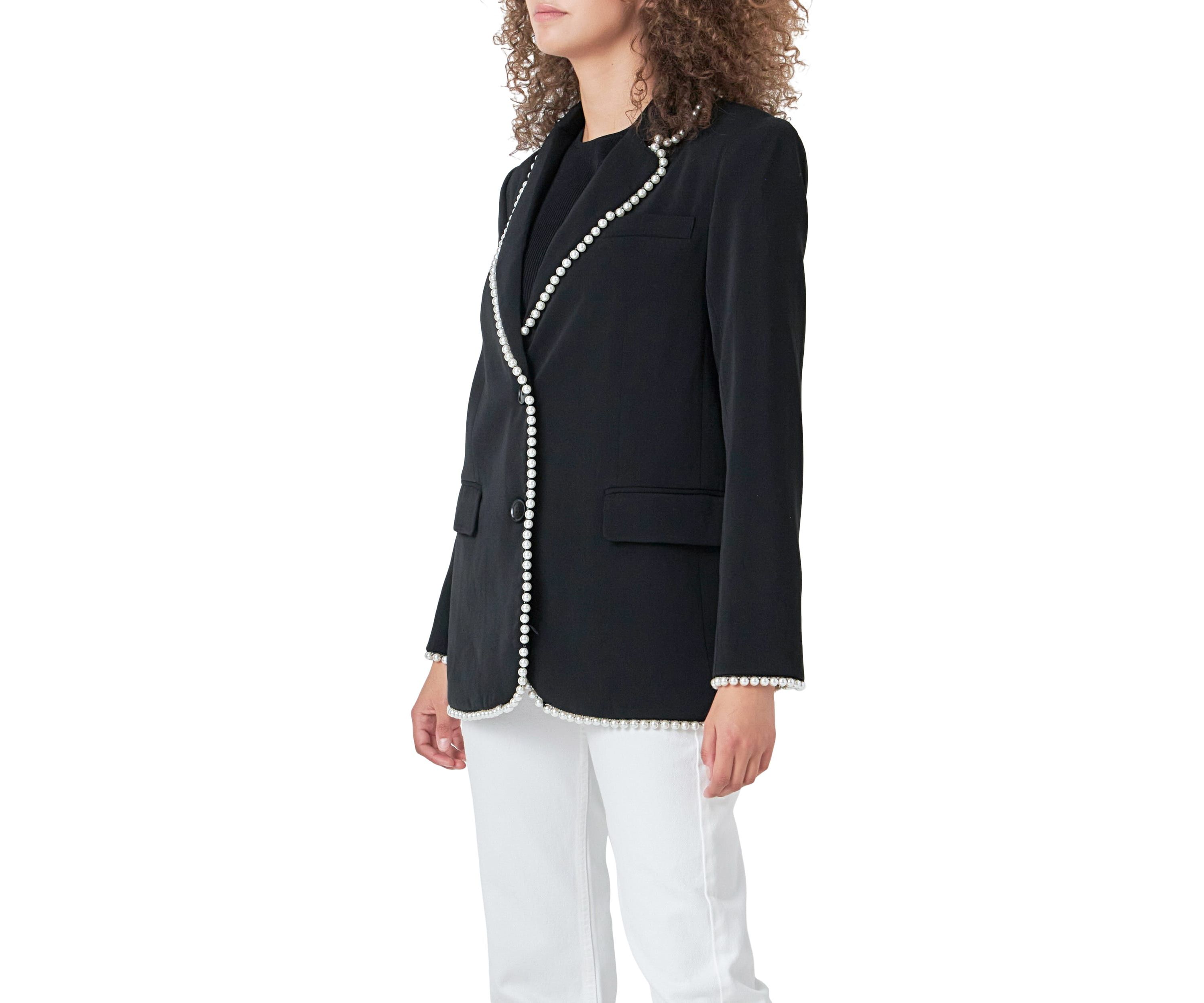 Pearl-Trimmed Blazer