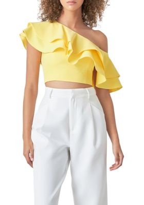 Ruffled One Shoulder Top