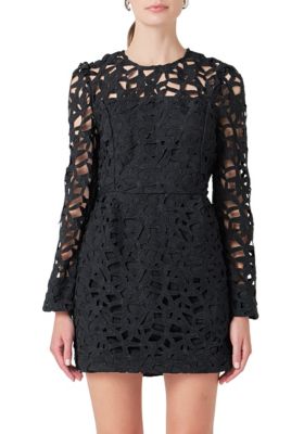 Endless Rose Women's Eyelet Structured Mini Dress
