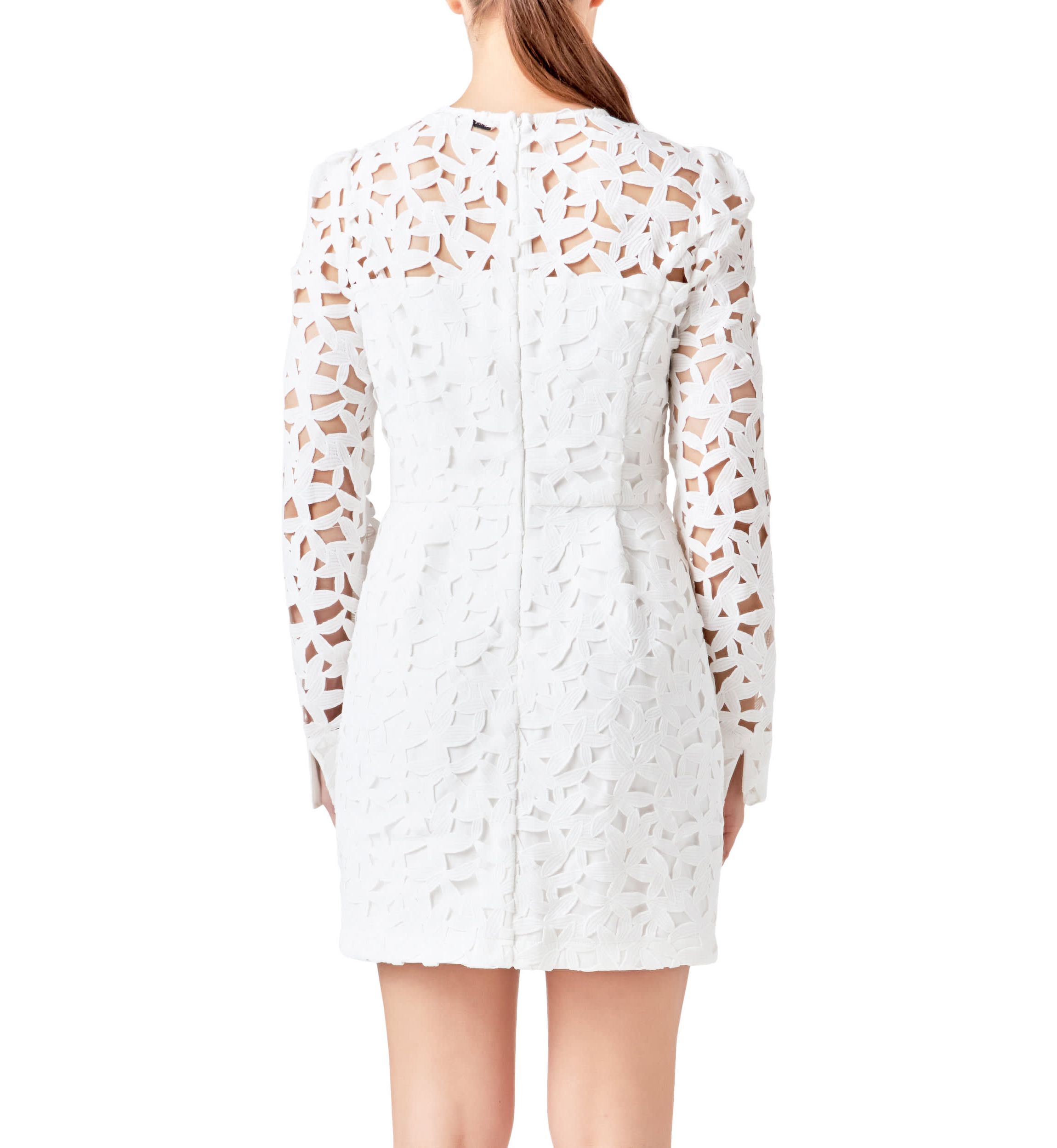 Eyelet Structured Mini Dress