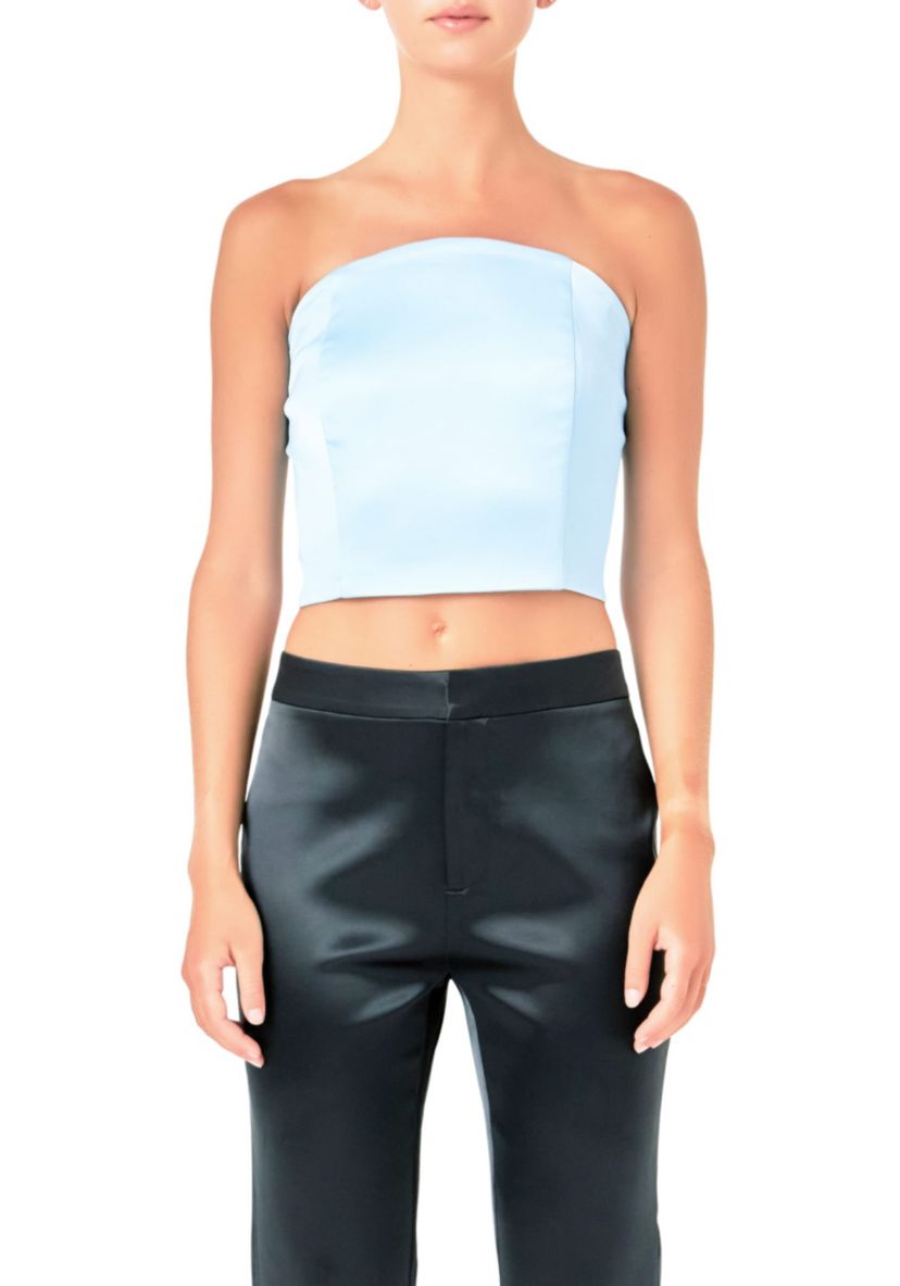 Satin Strapless Curved Bustier