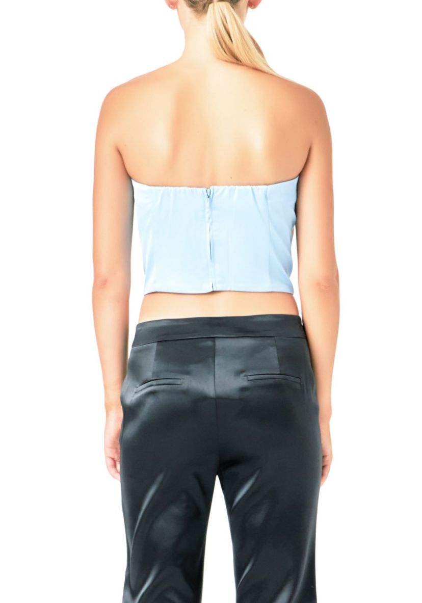 Satin Strapless Curved Bustier