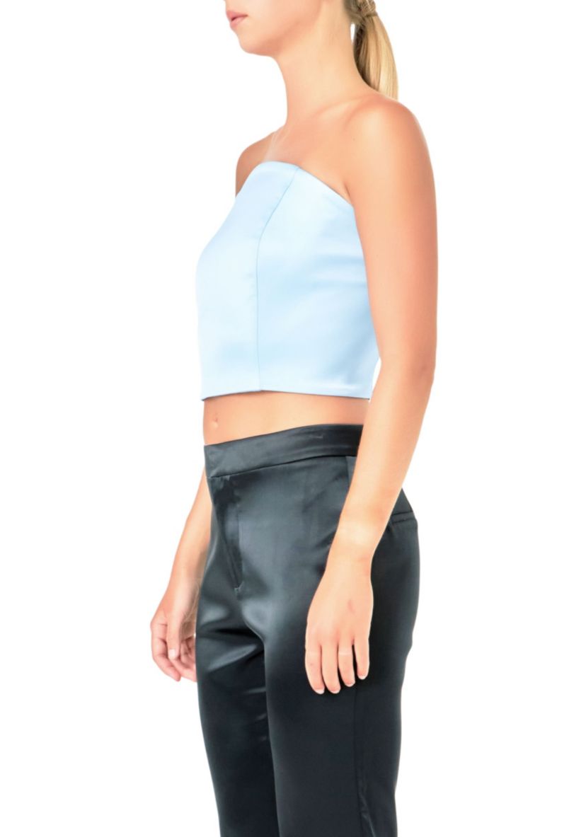 Satin Strapless Curved Bustier