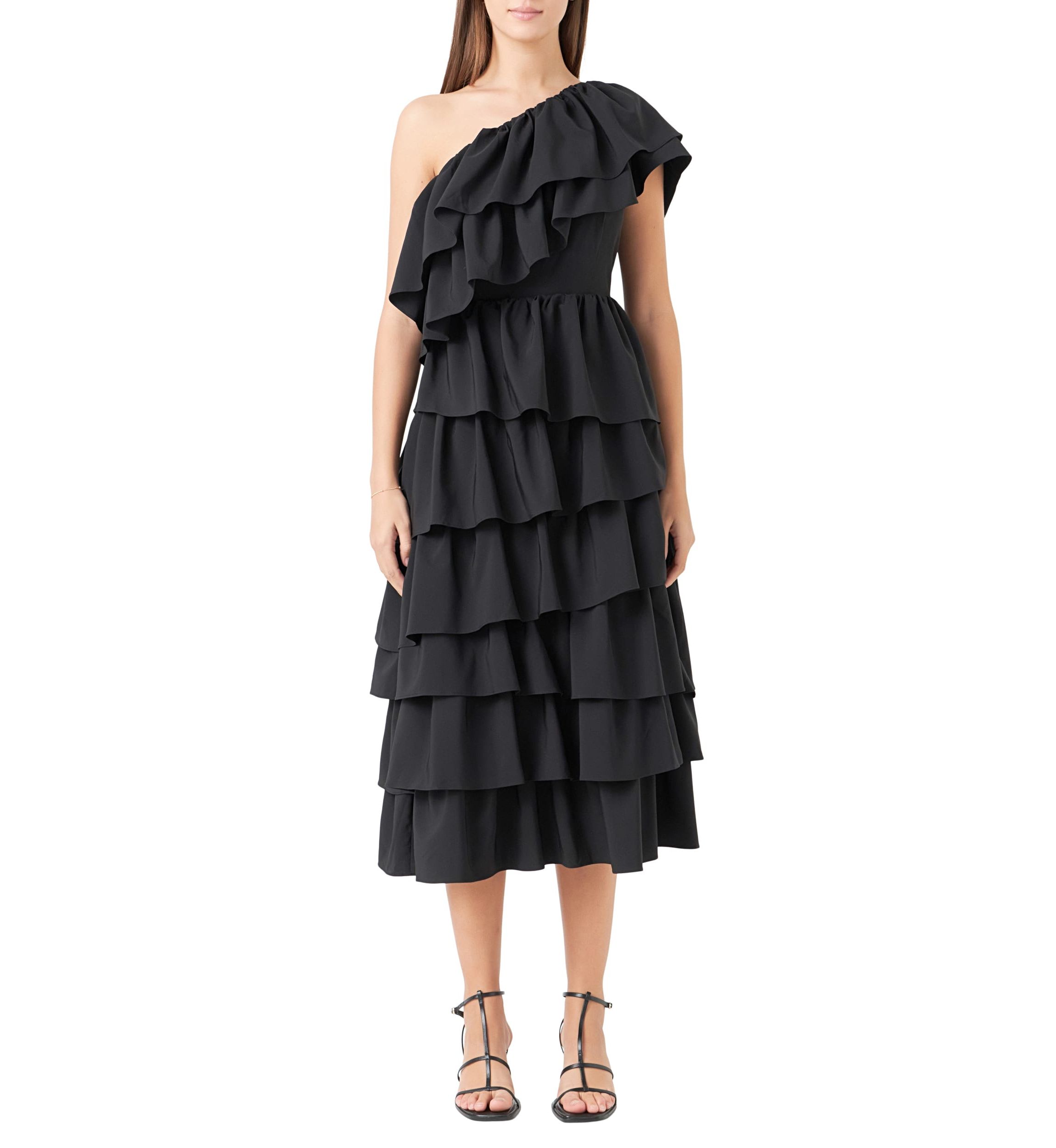 One Shoulder Tiered Maxi Dress