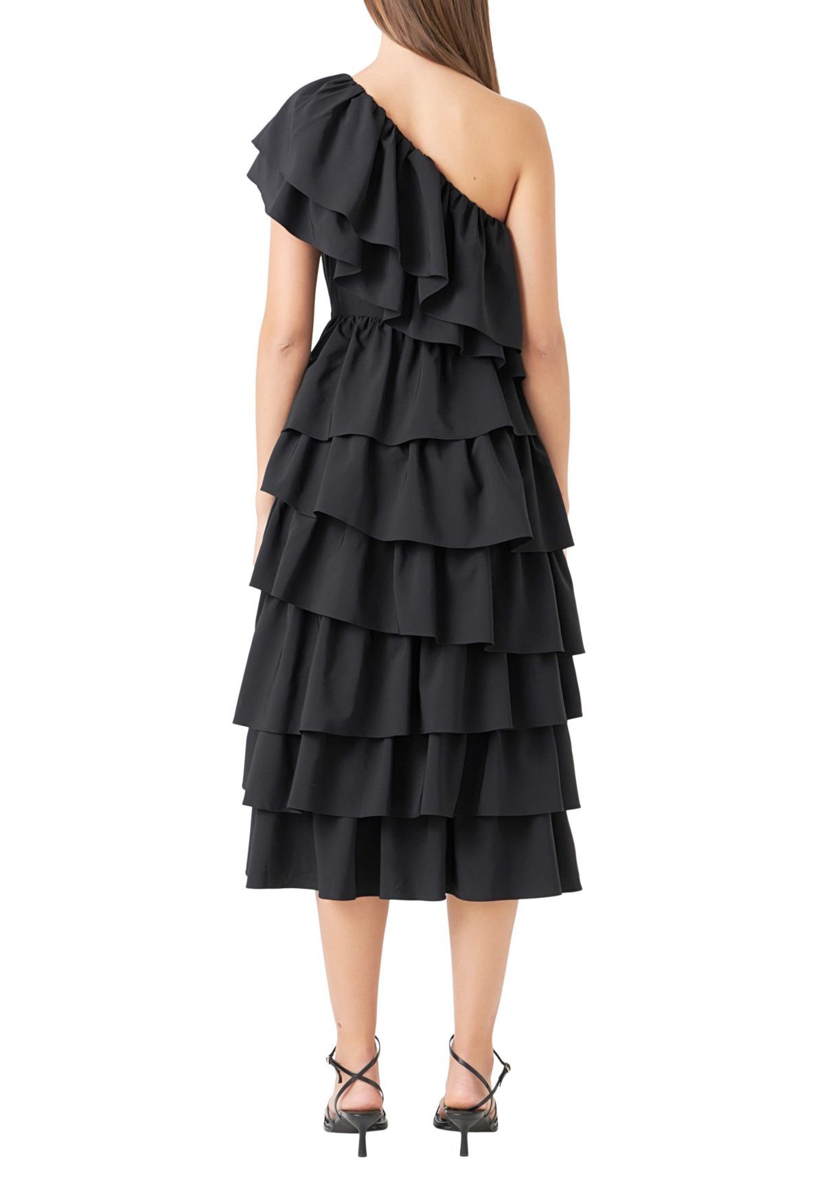 One Shoulder Tiered Maxi Dress