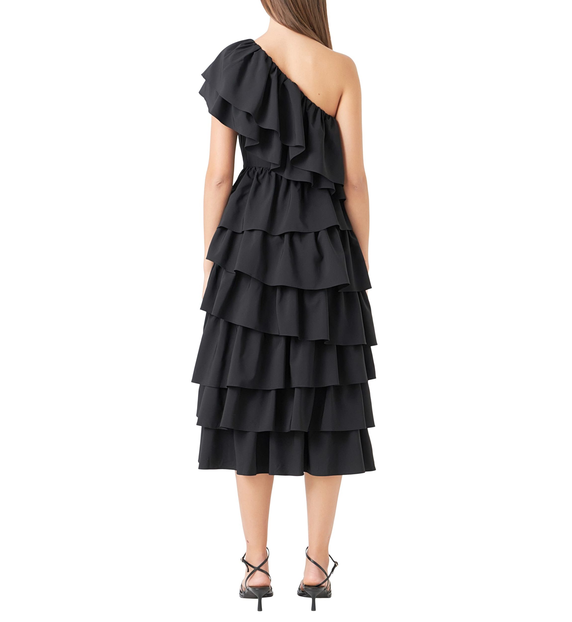 One Shoulder Tiered Maxi Dress