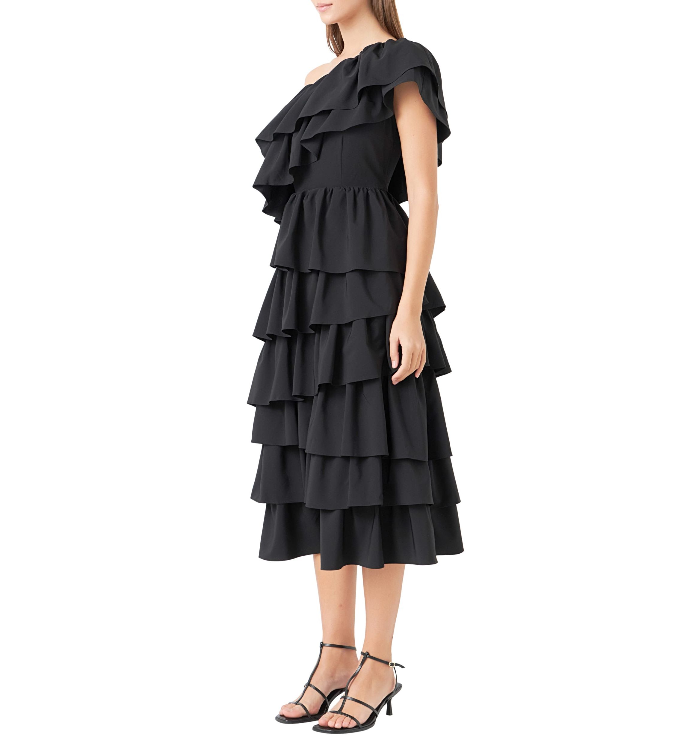 One Shoulder Tiered Maxi Dress