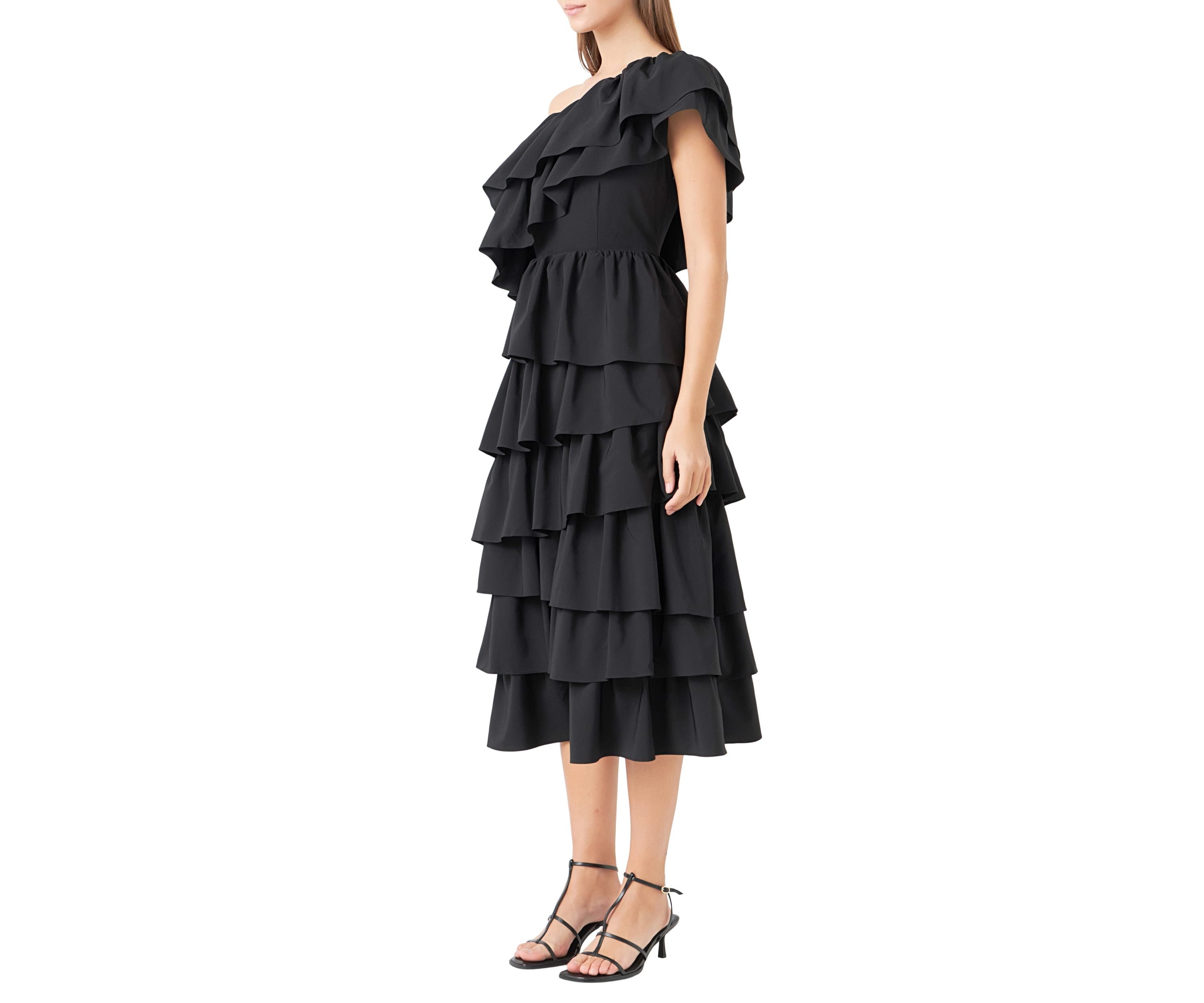 One Shoulder Tiered Maxi Dress