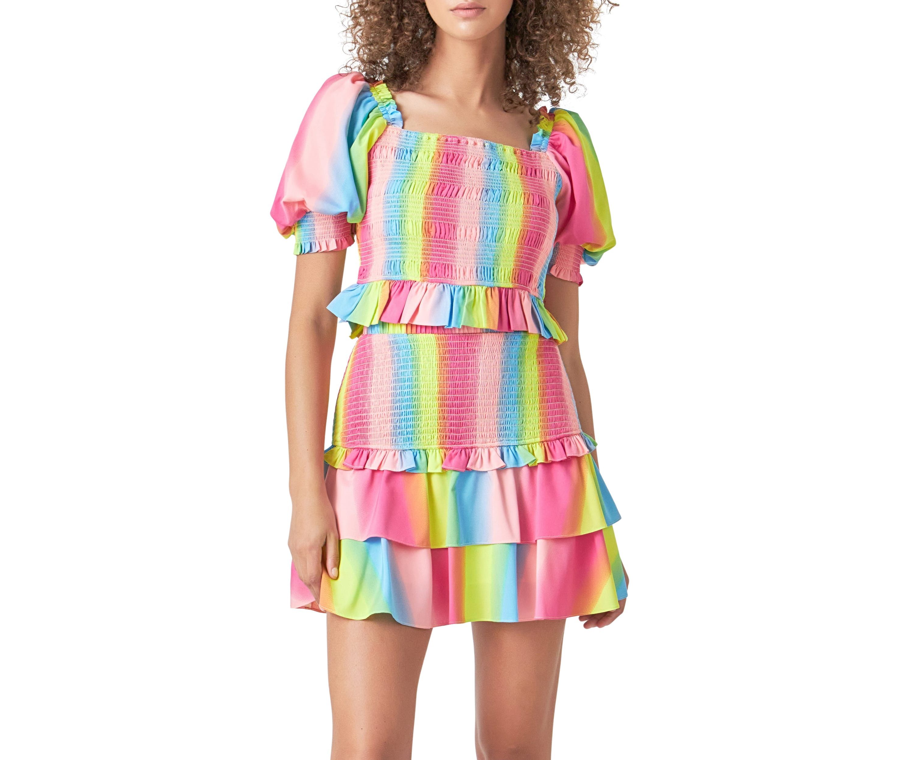 Ombre Stripe Smocked Top