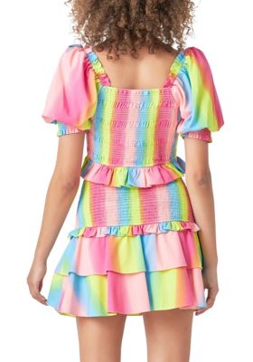 Ombre Stripe Smocked Top