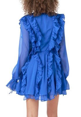 Chiffon Ruffle Mini Dress