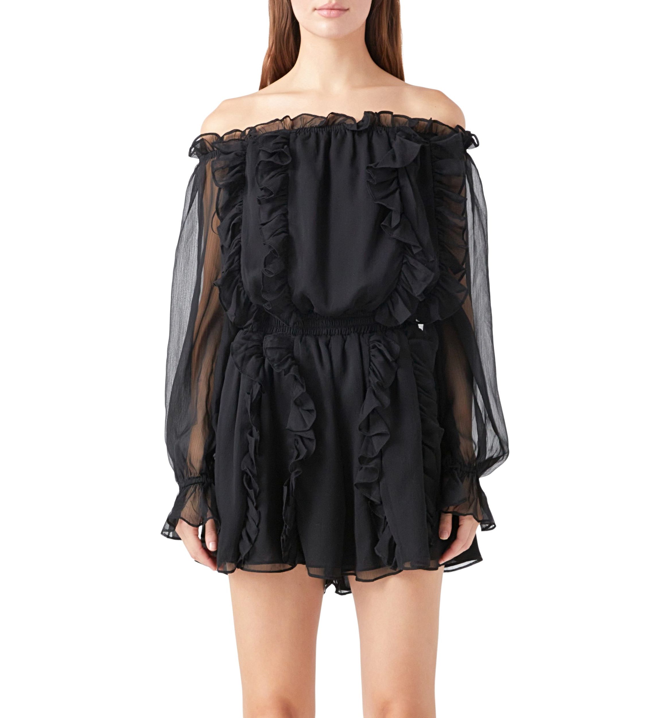Off the Shoulder Ruffled Romper