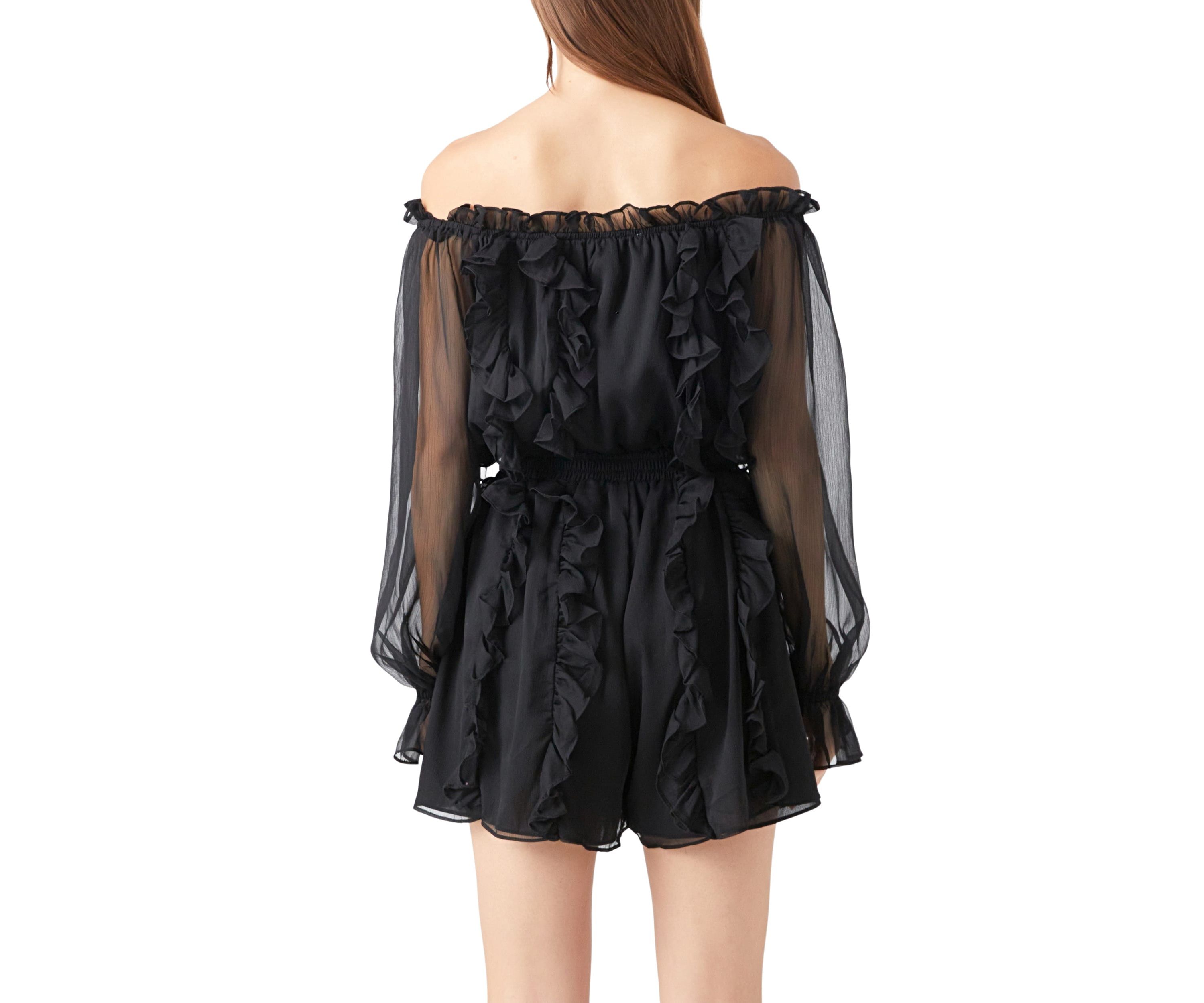 Off the Shoulder Ruffled Romper