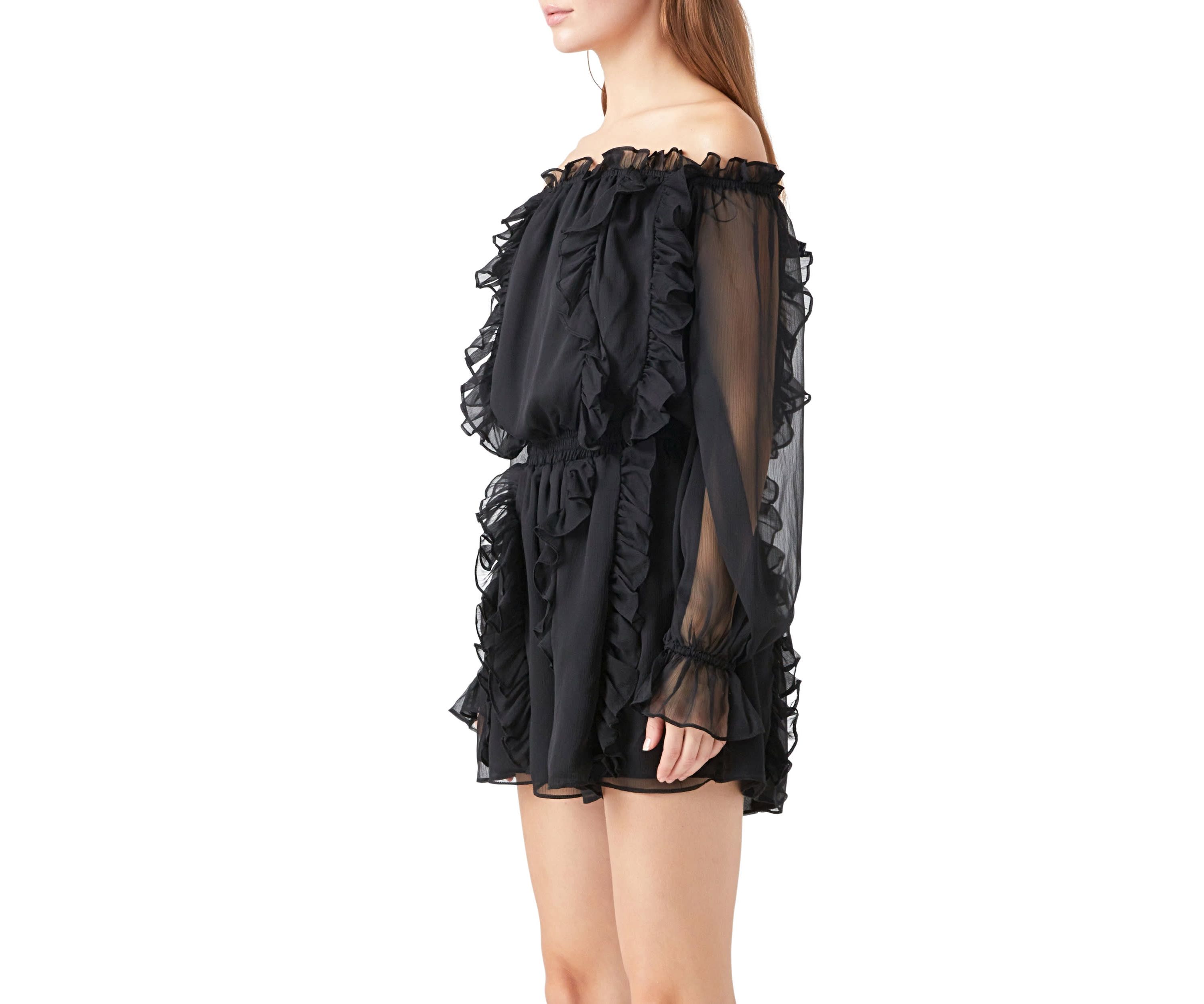 Off the Shoulder Ruffled Romper