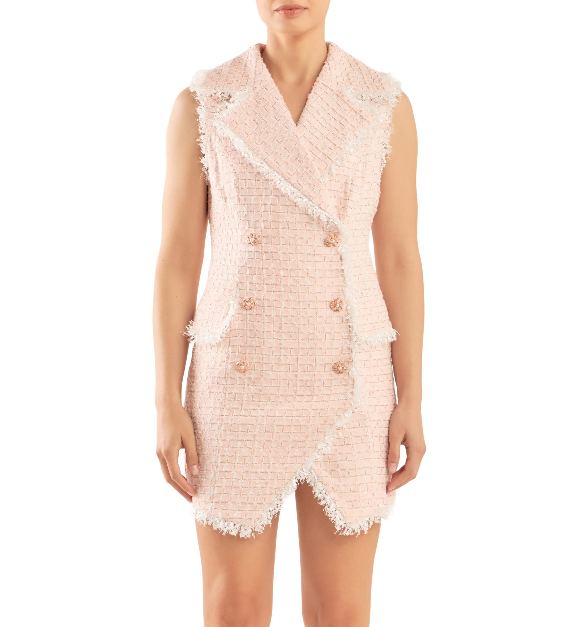 Check Tweed Mini Dress