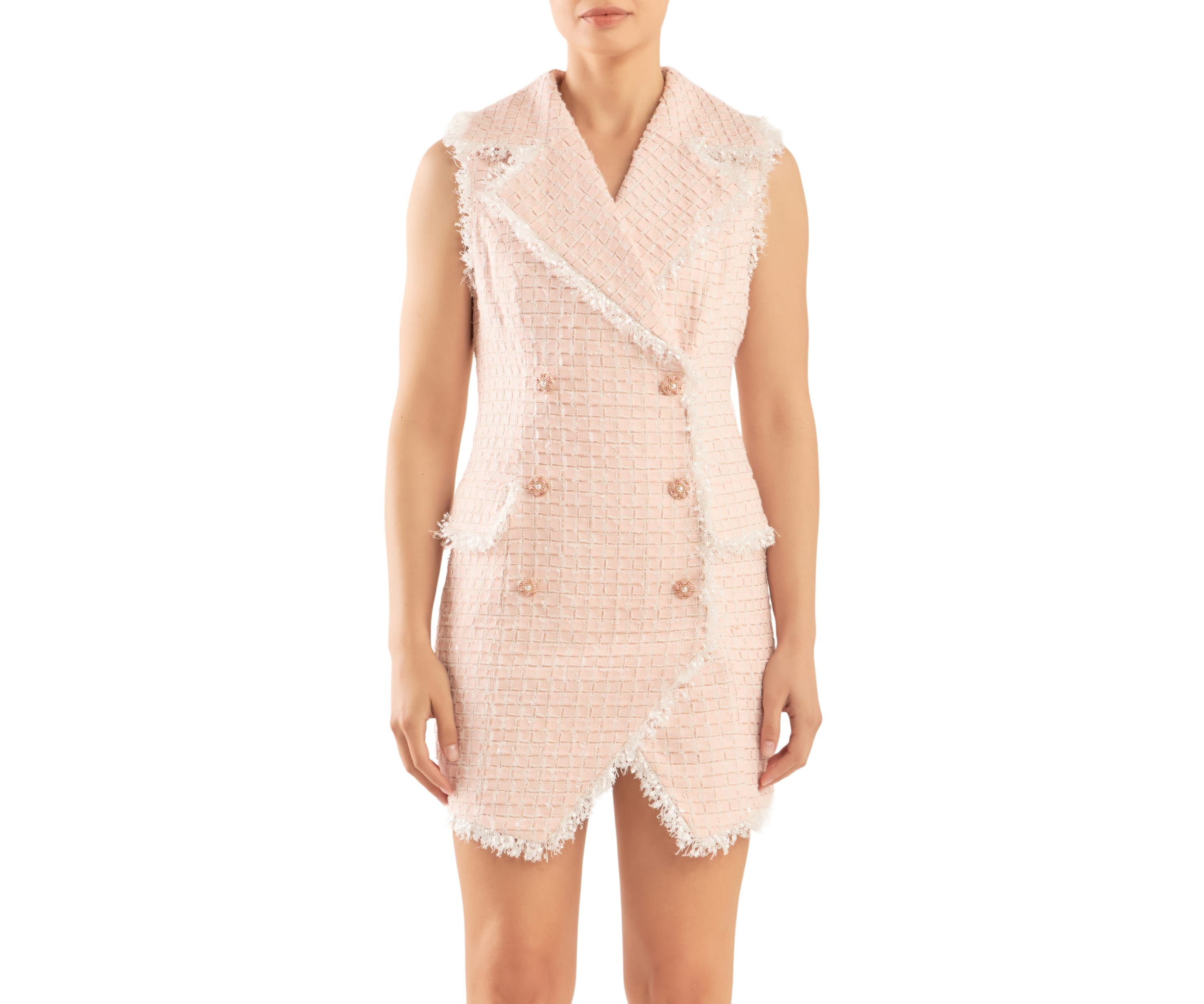 Check Tweed Mini Dress