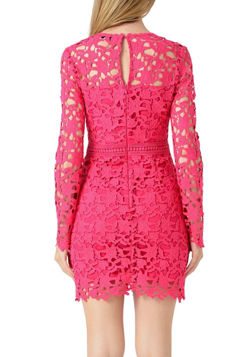 Long Sleeve Lace Mini Dress