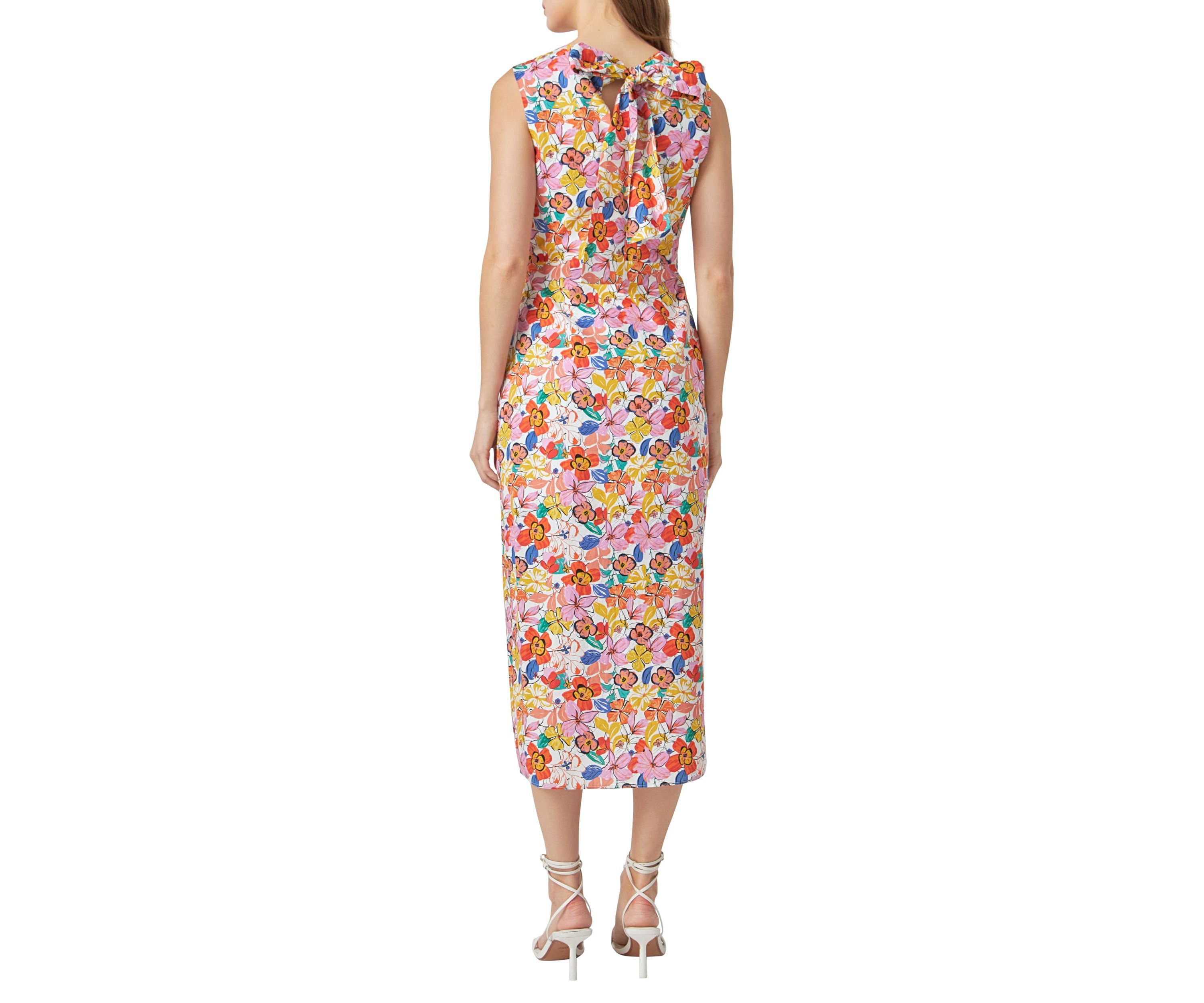 Cotton Floral Print Cutout Maxi Dress