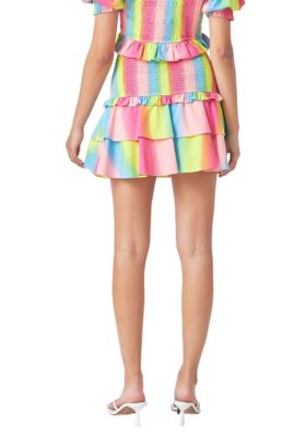 Women's Ombre Stripe Smocked Skirt