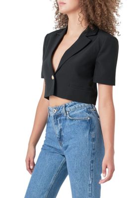 Cropped Short Sleeve Blazer