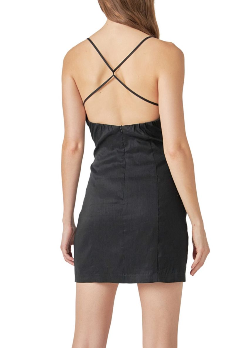 Cross Back Strappy Mini Dress