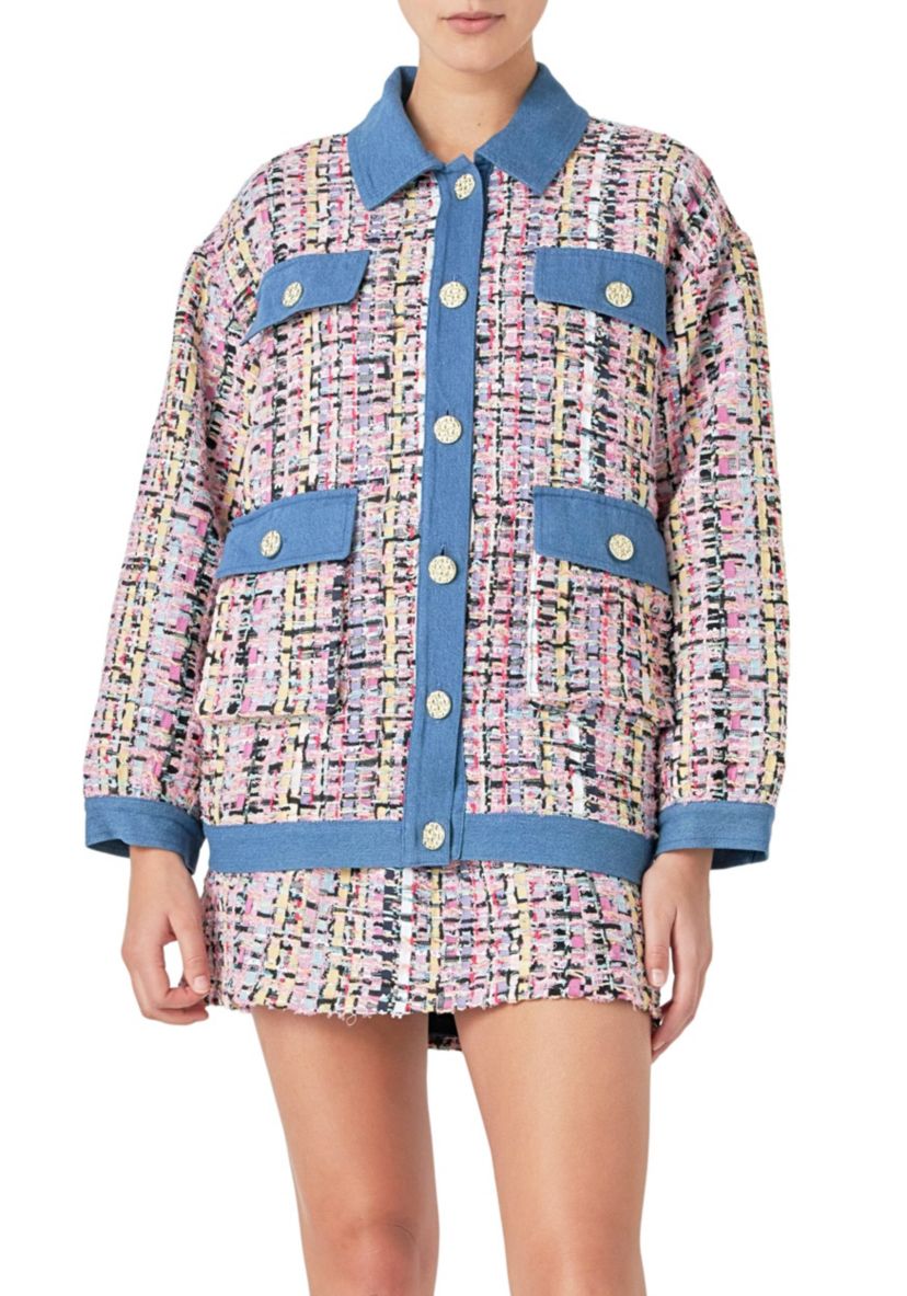 Tweed & Denim Combo Jacket