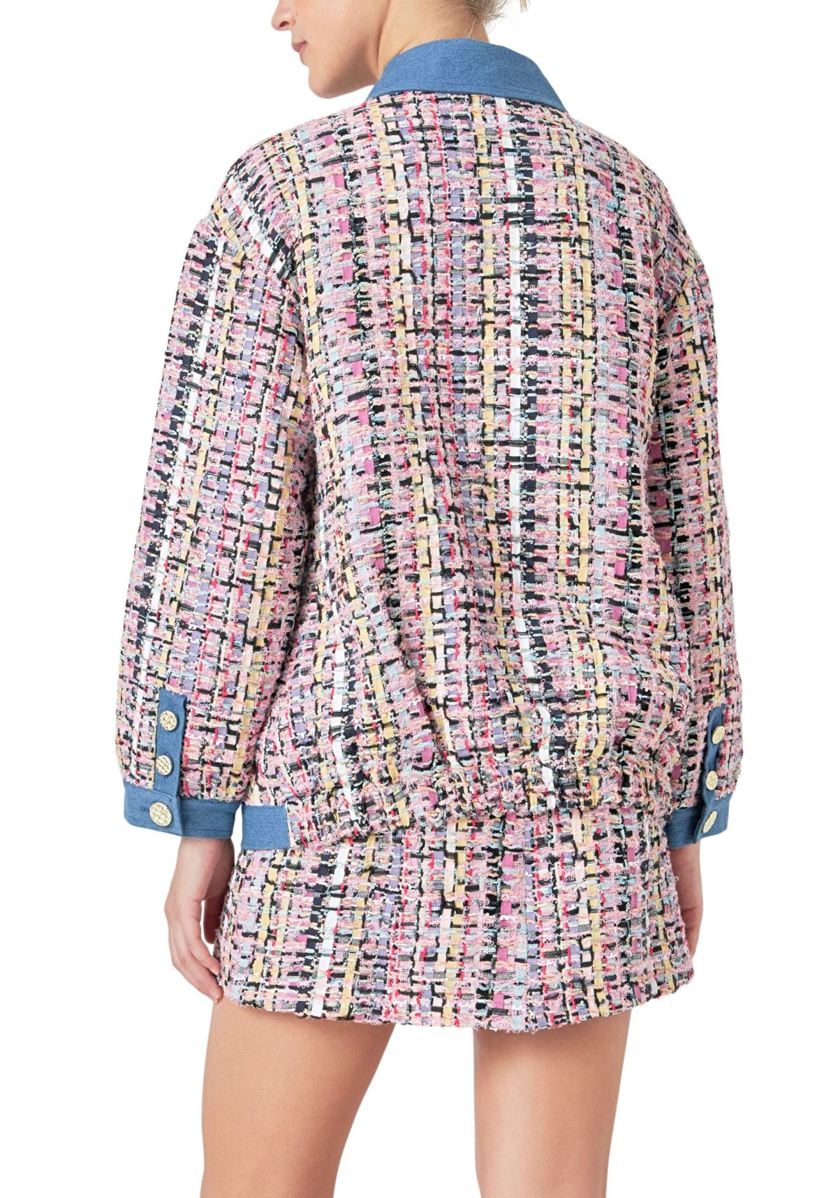 Tweed & Denim Combo Jacket