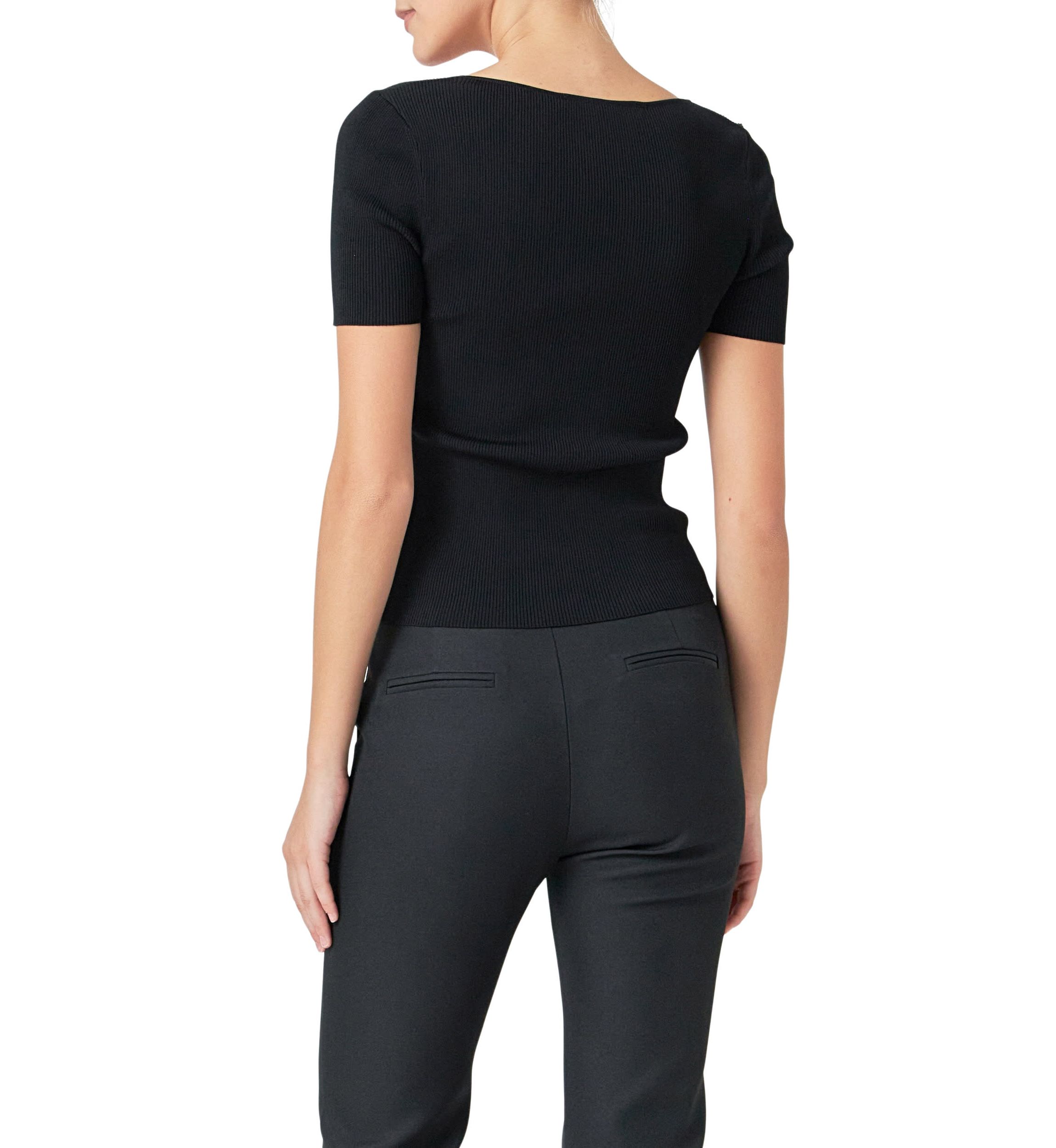 Ribbed Short Sleeve Top