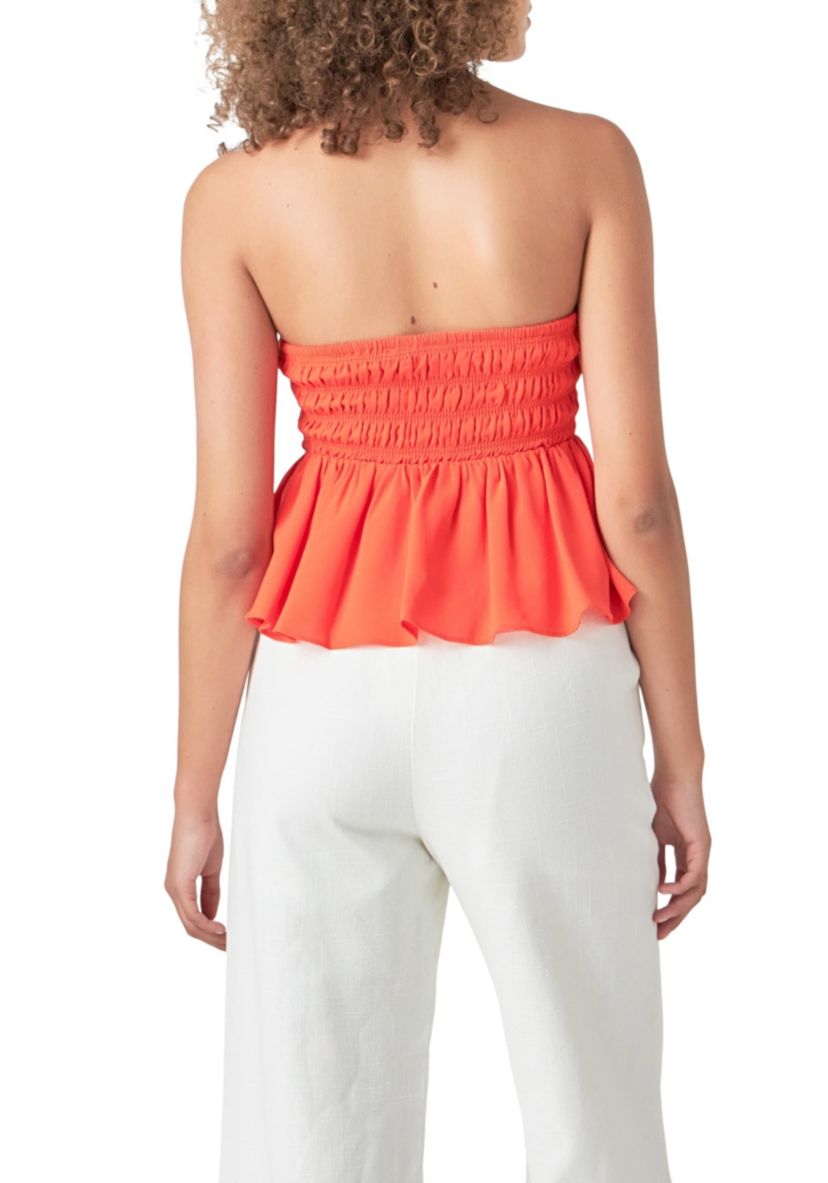 Smocked Strapless Top