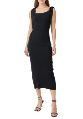 Women's Solid Knit Midi Dress