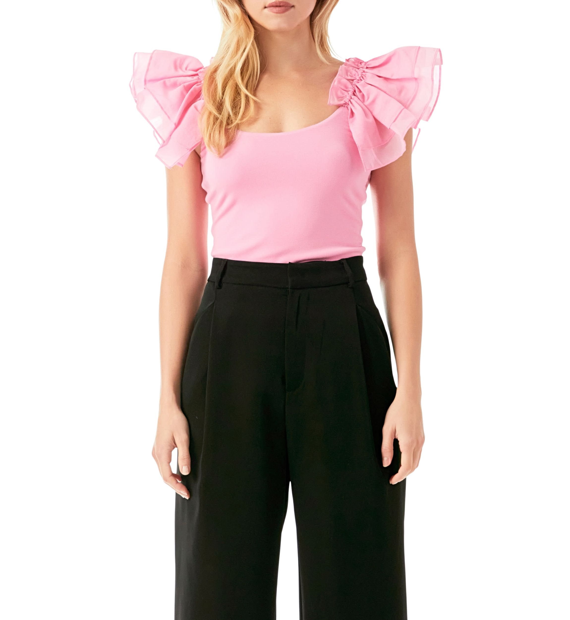 Organza Ruffle with Knit Top