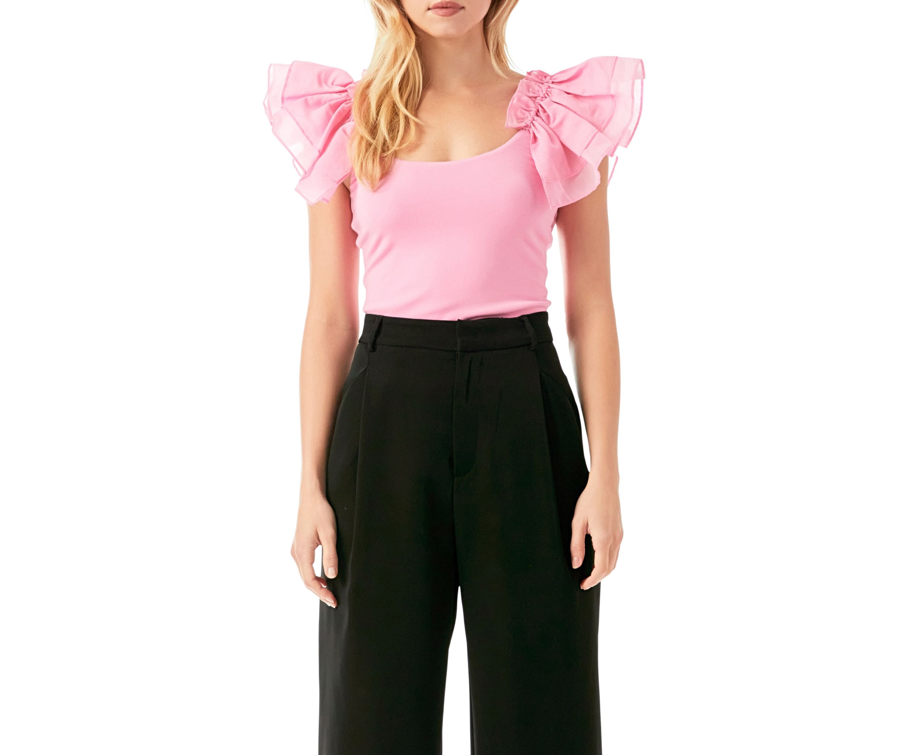 Organza Ruffle with Knit Top