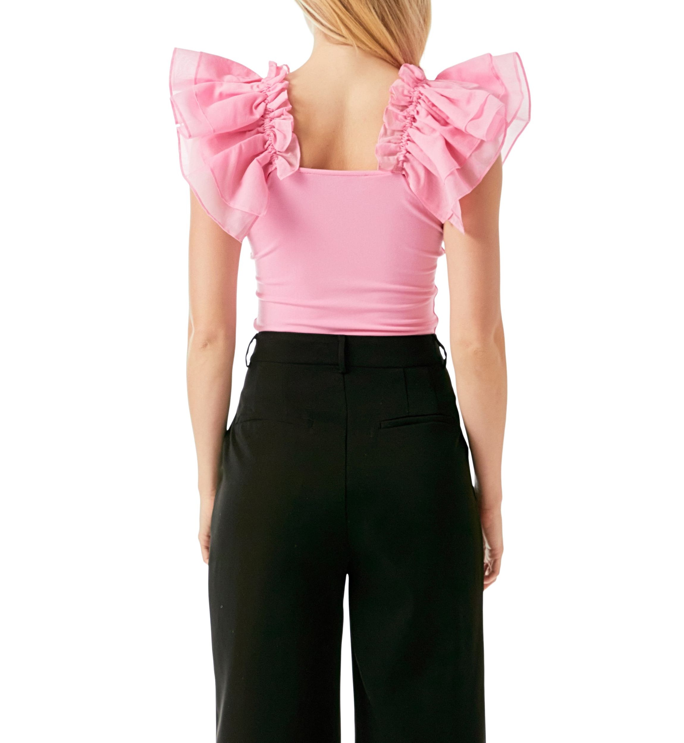 Organza Ruffle with Knit Top