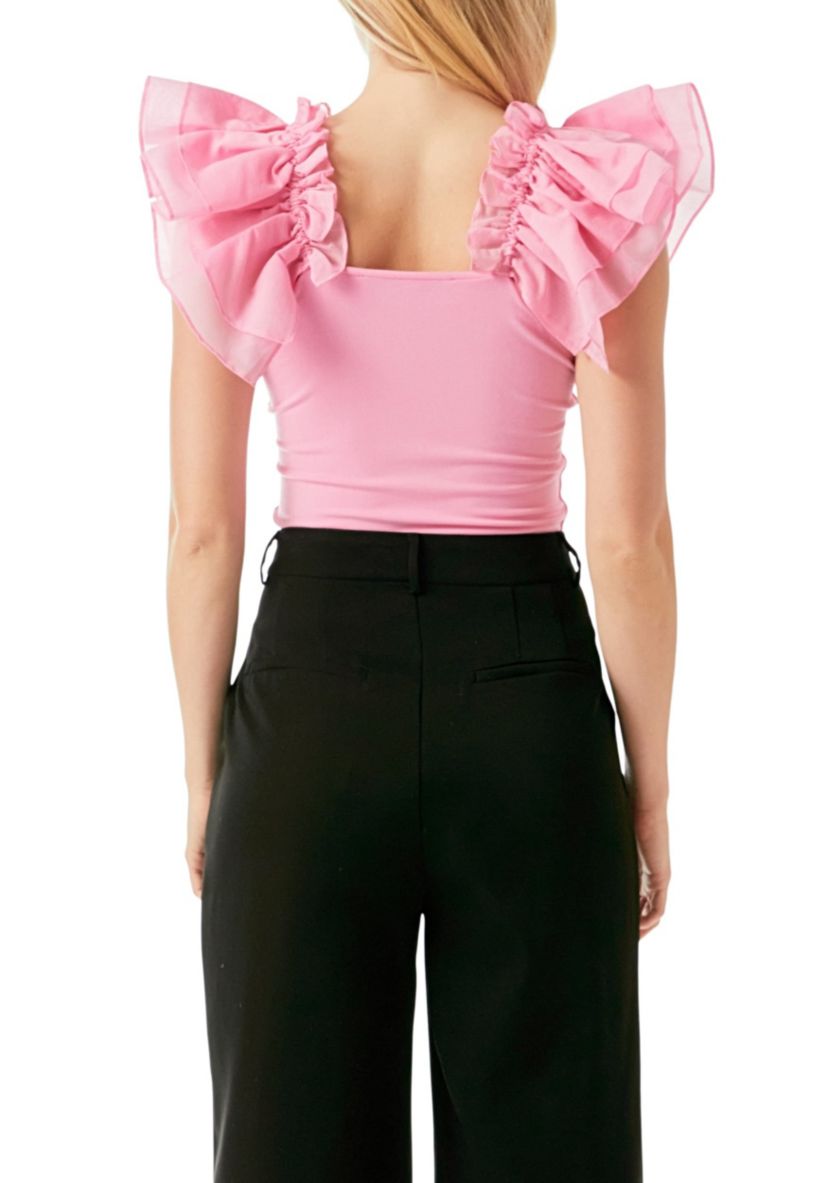 Organza Ruffle with Knit Top