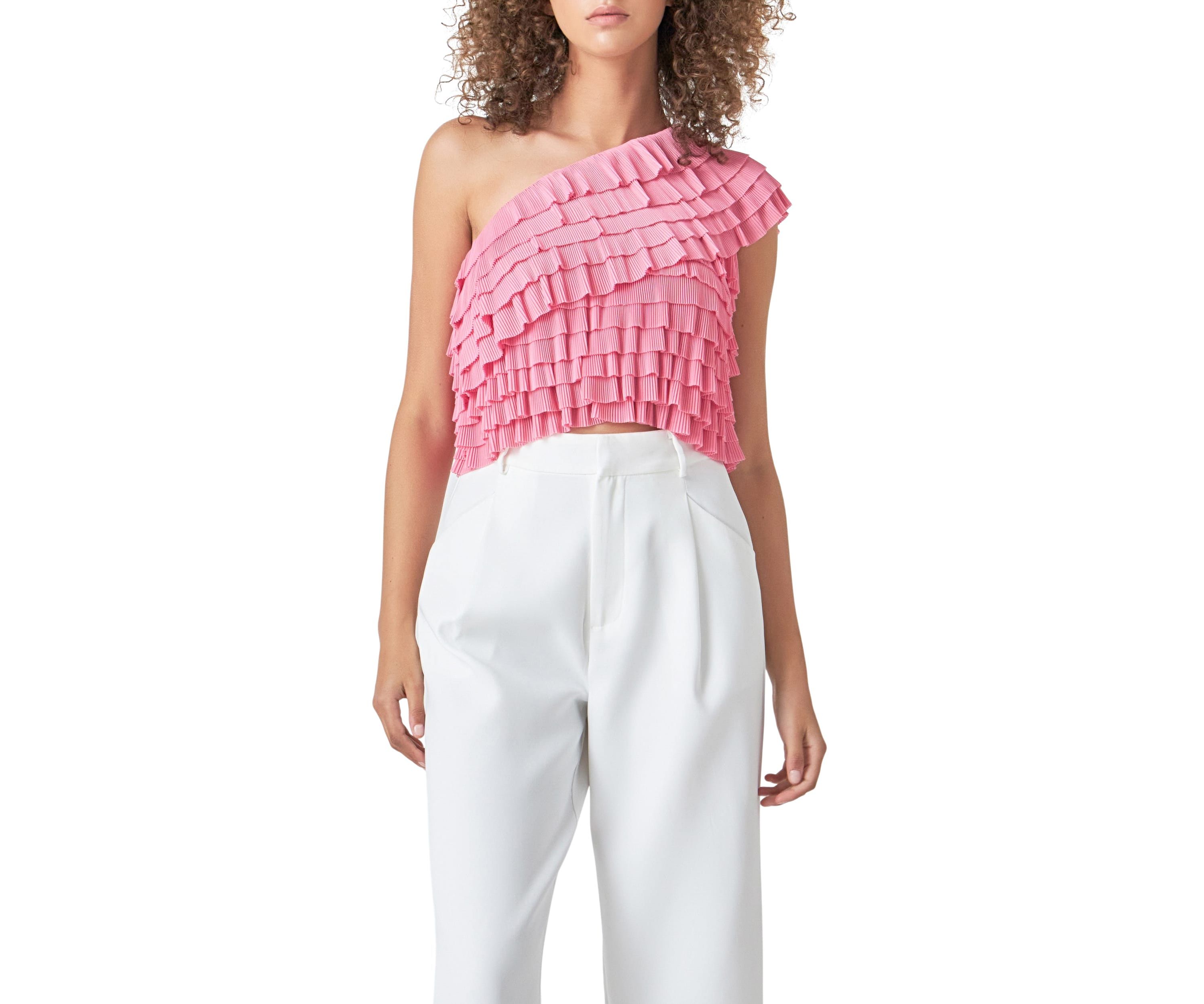 Ruffled One-shoulder Top