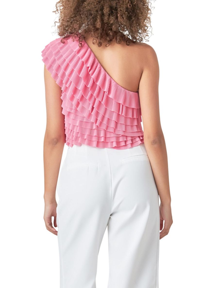 Ruffled One-shoulder Top