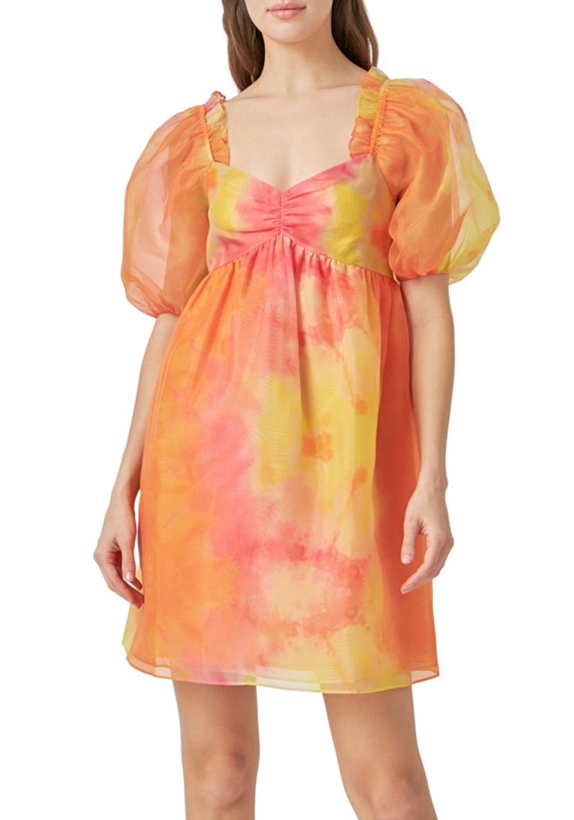 Organze Tie-dye Babydoll Dress