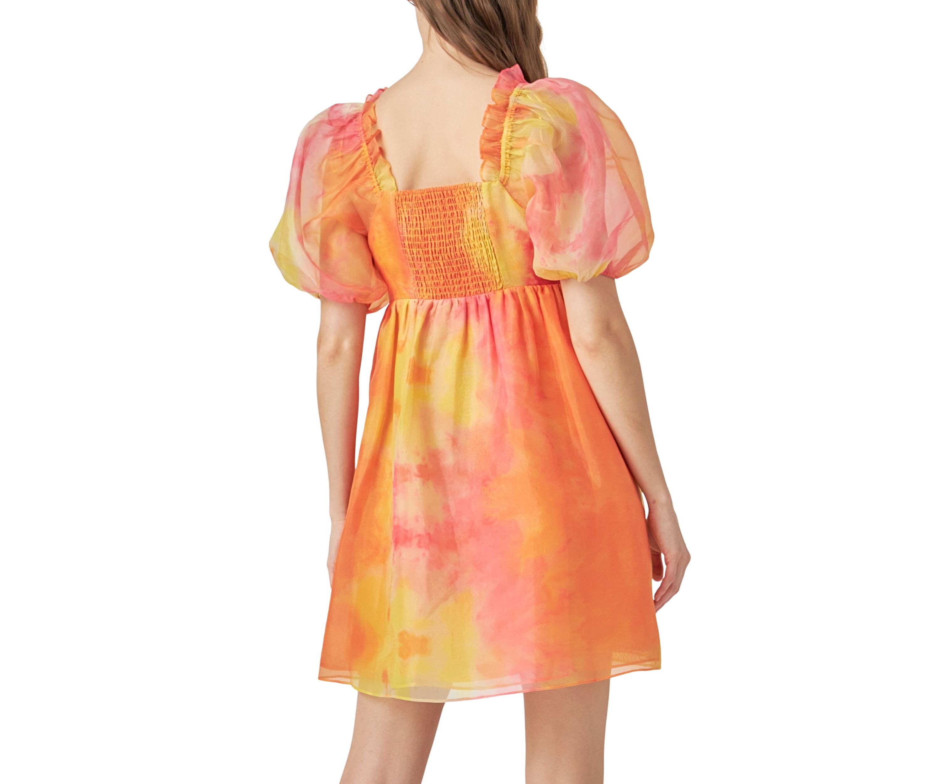 Organze Tie-dye Babydoll Dress