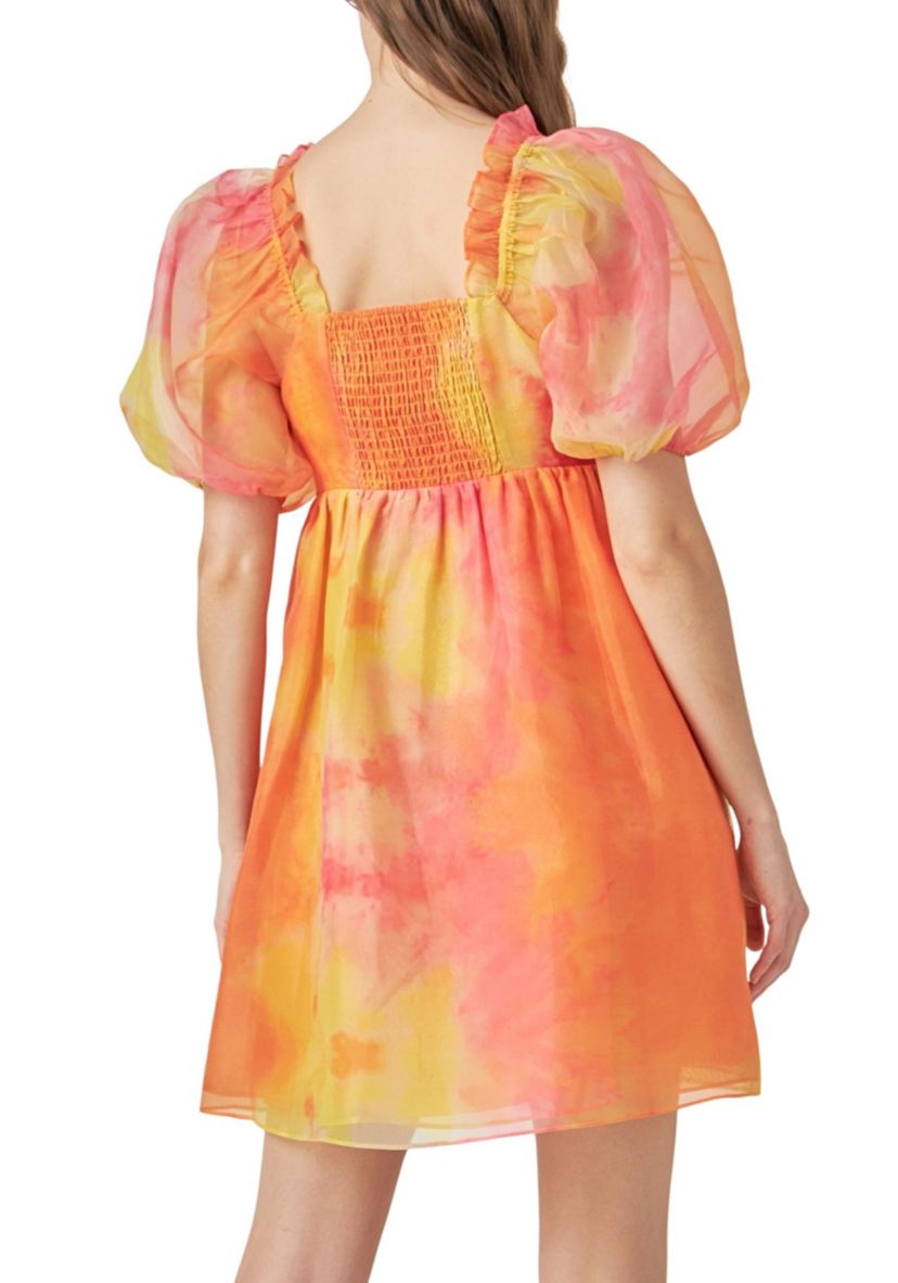 Organze Tie-dye Babydoll Dress