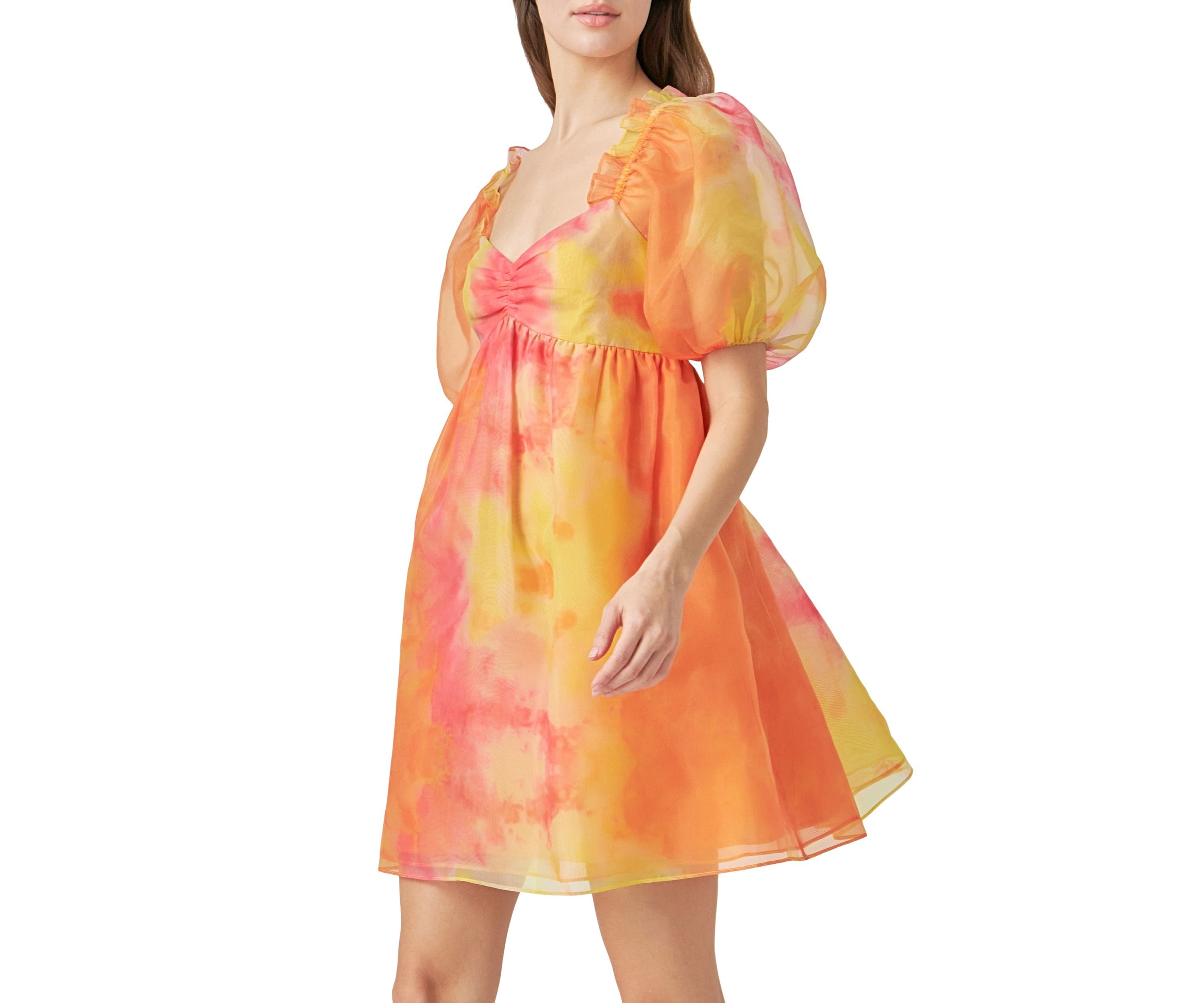 Organze Tie-dye Babydoll Dress