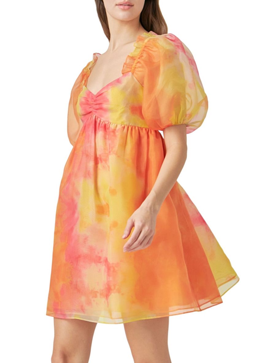 Organze Tie-dye Babydoll Dress