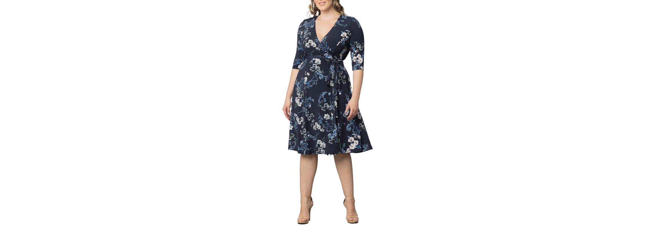 Womens Plus Size Signature Print Wrap Dress