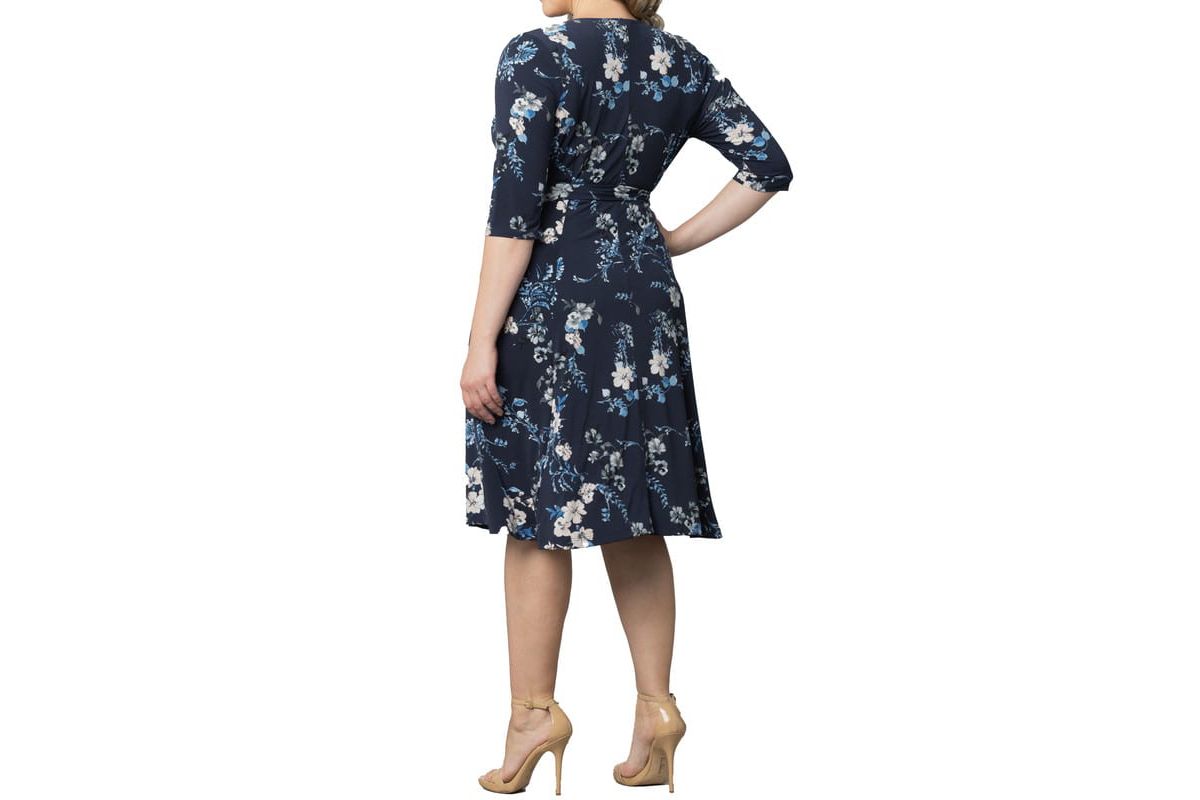 Womens Plus Size Signature Print Wrap Dress
