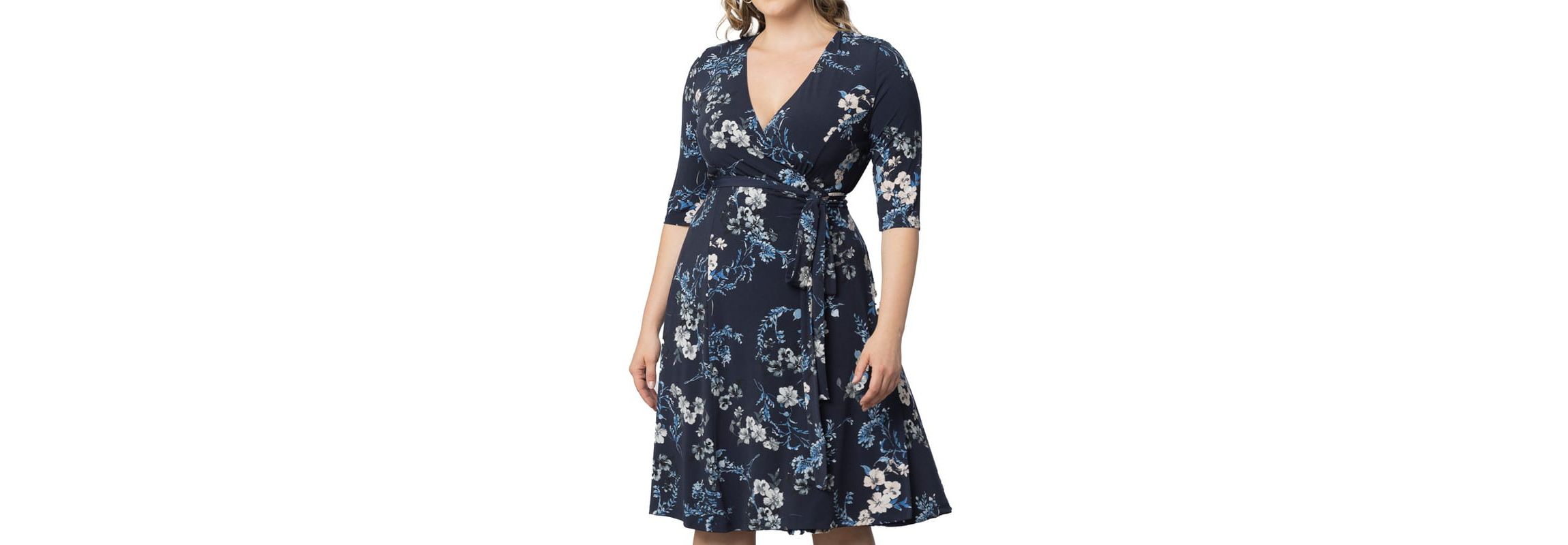 Womens Plus Size Signature Print Wrap Dress