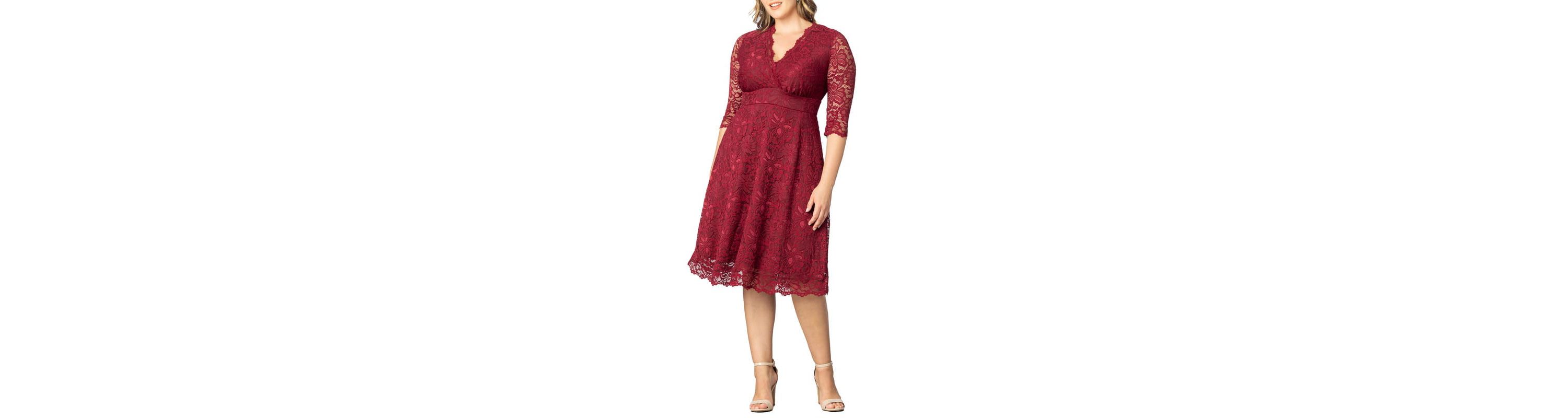 Womens Plus Size Mademoiselle Lace Cocktail Dress with Sleeves
