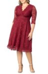 Womens Plus Size Mademoiselle Lace Cocktail Dress with Sleeves